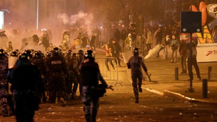 Street battles in Beirut as counterprotesters clash with police