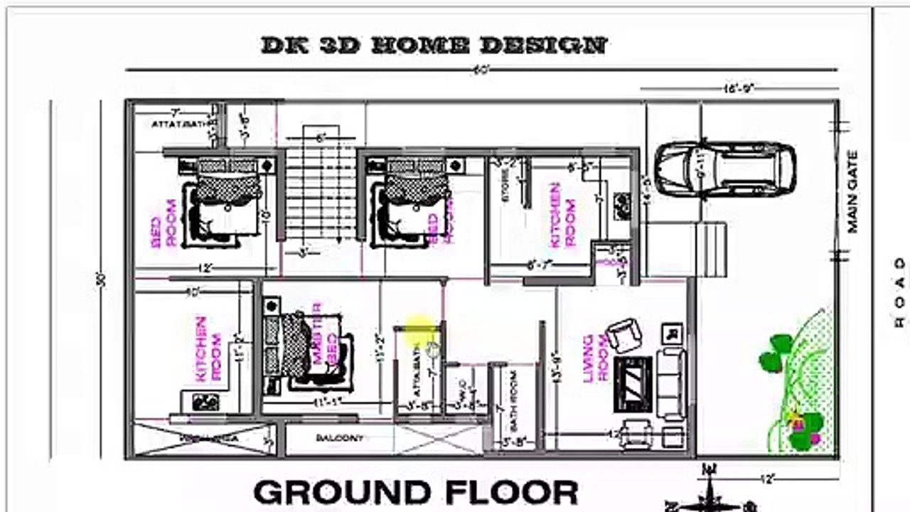 1 ROOM KITCHEN AND 2 BHK FOR RENT PURPOSE HOUSE PLAN