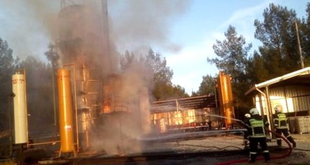 Adıyaman'da ham petrol tankında yangın çıktı