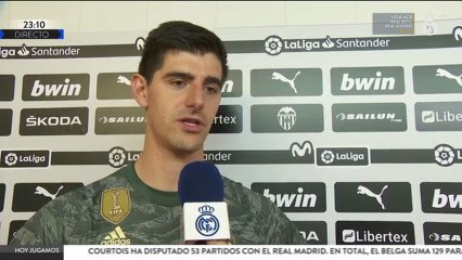 Courtois: "Benzema me ha dicho que menos mal que se la he dejado a él"