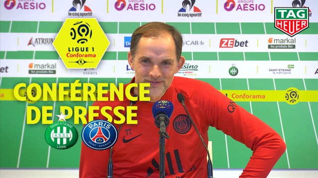 Conférence de presse AS Saint-Etienne - Paris Saint-Germain (0-4) : Claude PUEL (ASSE) - Thomas TUCHEL (PARIS) / 2019-20