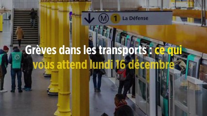 Grèves dans les transports : ce qui vous attend lundi 16 décembre