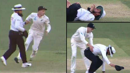 India VS West Indies : Aleem Dar Suffers Painful Knee Injury After Colliding With Mitchell Santner