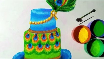 Cake rangoli Janmashtami special. Happy Janmashtami to all my dear friends.