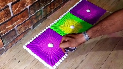 Border rangoli. Easy and attractive border rangoli for Ganesh Chaturthi.