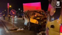 Seis heridos, entre ellos dos niños, en un choque entre un autobús y una furgoneta en Madrid