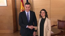 Sánchez y Arrimadas se reúnen en el Congreso de los Diputados
