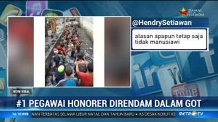 Puluhan Pegawai Honorer Direndam di Dalam Got