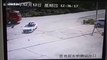 Chinese biker lands on roof of car that crashed into him