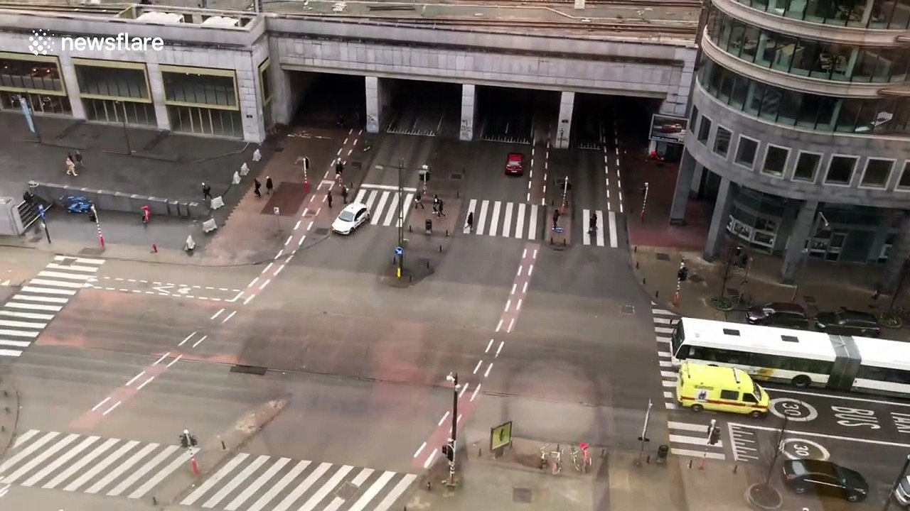 Firefighters tackle blaze near Gare du Nord in Brussels