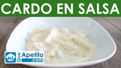 Receta de cardo con salsa de almendras y nata (especial Navidad) | QueApetito
