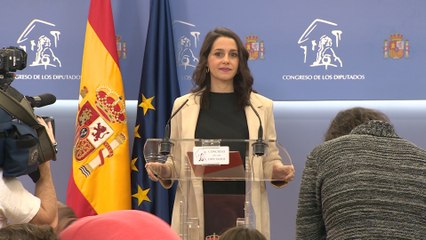 Arrimadas en rueda de prensa en el Congreso