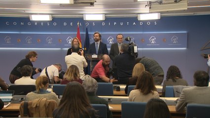 Espinosa de los Monteros en rueda de prensa en el Congreso