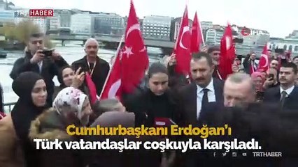 Cumhurbaşkanı Erdoğan İsviçre'de sevgi gösterileriyle karşılandı