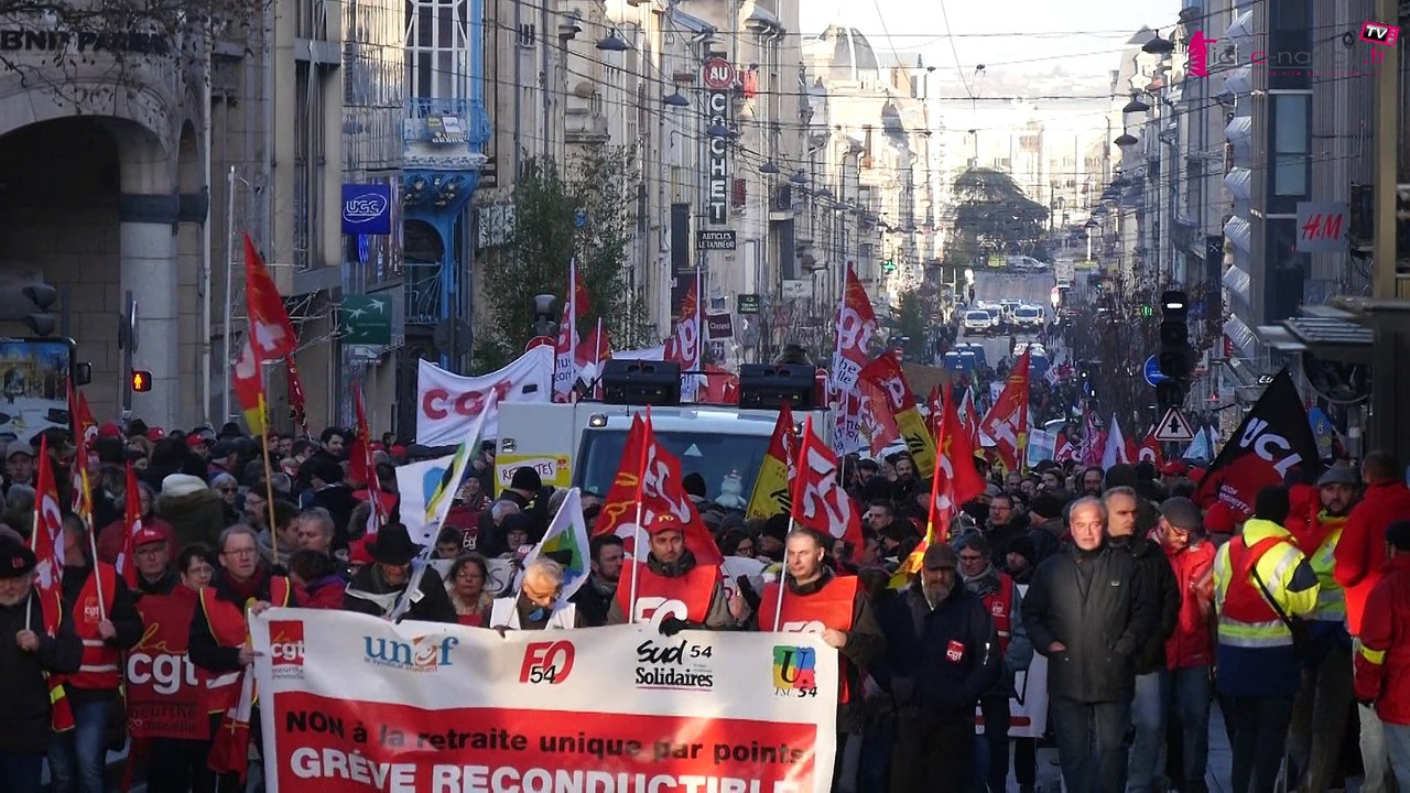 Nancy : manifestation du 10 décembre contre les retraites et interview Unité SGP FO