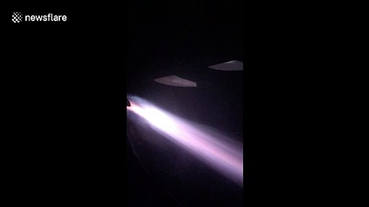 Scary moment plane engine shoots out flames during United Airlines flight