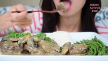 ASMR _Creamy and Tender Burger Steak_ Eating Sounds _ Craving Satisfied ASMR