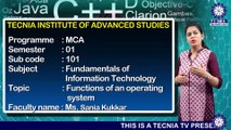MCA || Ms. Sania Kukkar || Functions of an operating system || TIAS || TECNIA TV