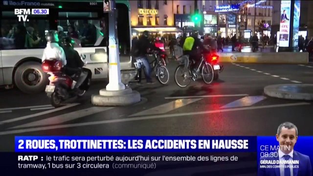 À Paris, le nombre d'accidents de scooters, trottinettes et vélos a sensiblement augmenté depuis le début de la grève