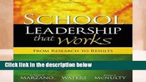 [Read] School Leadership That Works: From Research to Results  For Free