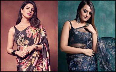 Priyanka Chopra Jonas VS Sonakshi Sinha Who Rocked The Black Floral Saree Better