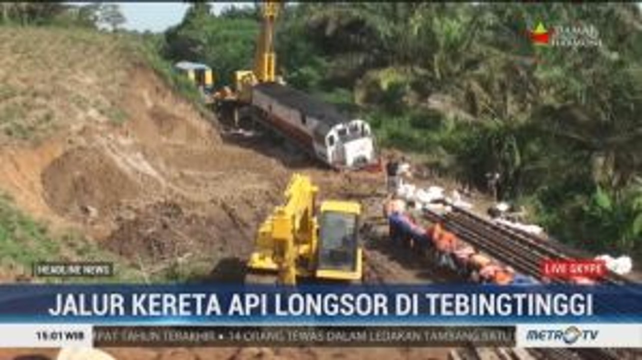 Jalur KA Medan-Pematangsiantar Tertutup Longsor