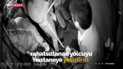 Aydın'da otobüsü şoförü fenalaşan kadını hastaneye yetiştirdi