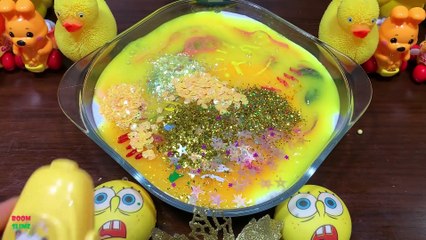 Festival of YELLOW !! Mixing Random Things Into Glossy Slime !! Satisfying Slime Smoothie #817