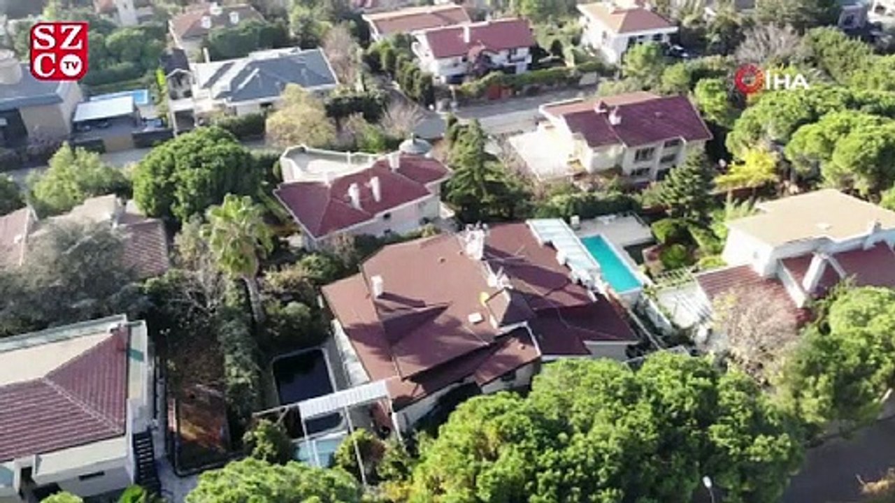 ‘Kedicik’lerin kaldığı iddia edilen lüks villa havadan görüntülendi