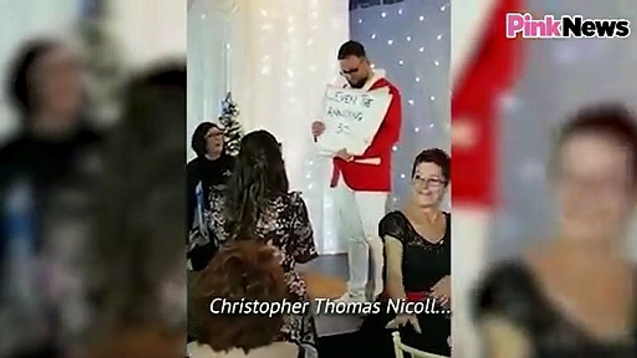 This gay proposal was inspired by Love Actually