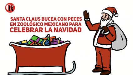 Santa Claus bucea con peces