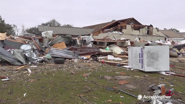 Devastation in Alexandria, Louisiana, after tornado rips through town