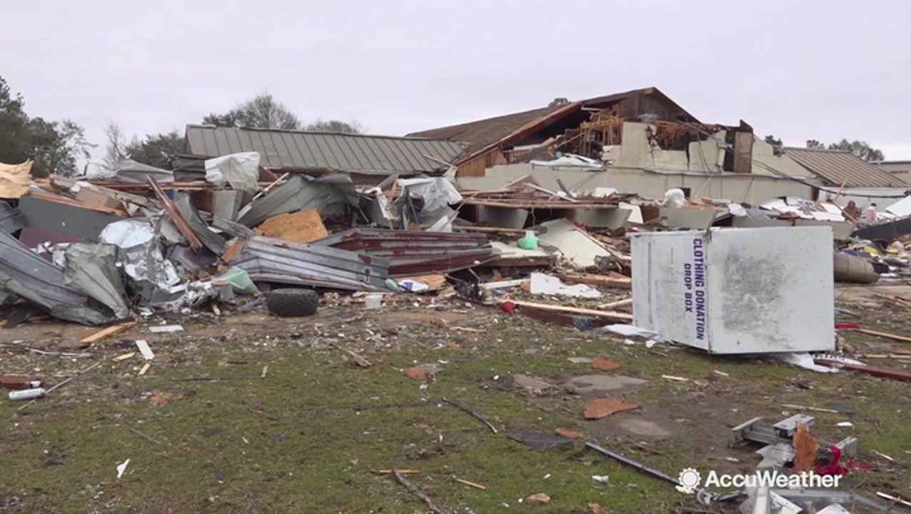 Devastation in Alexandria, Louisiana, after tornado rips through town