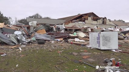 Devastation in Alexandria, Louisiana, after tornado rips through town