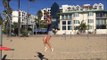 Girl Does Amazing Slackline Walking in Park Without Losing Balance