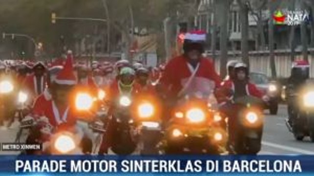 Ribuan Sinterklas Ikuti Konvoi Motor di Barcelona