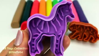 Скачать видео: Learn Colors with 9 Color Play Doh and Wild Animals Molds _ PJ Masks Yowie Kinder Surprise Eggs