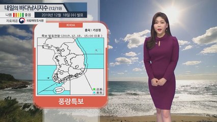 [내일의 바다낚시지수]12월19일 풍랑예비특보 발효에 한파까지 겹쳐..전 해상 빨간 경고등 / YTN