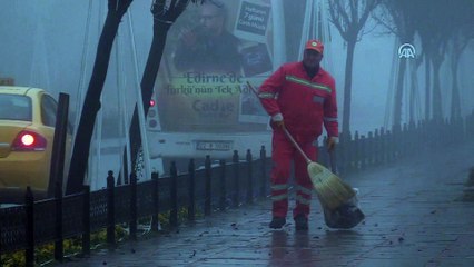Sis nedeniyle görüş mesafesi 30 metreye kadar düştü - EDİRNE