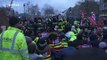 Firefighter leads 'Viking clap' during protest against Macron's reforms in Paris