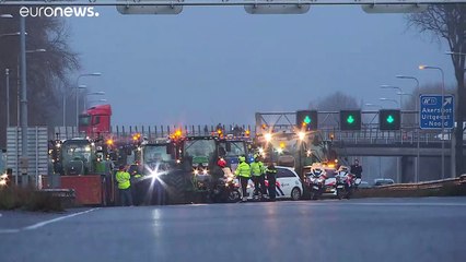 Lezárták az autópályát a holland gazdák