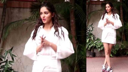 Ananya Pandey looks cool in all white outfit;Watch video | FilmiBeat