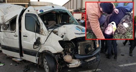 Lise öğrencilerini taşıyan servis takla attı! 1 ölü, çok sayıda yaralı var
