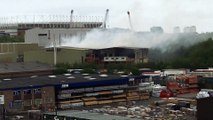 Footage of a fire at Alex Smiles site in Sunderland