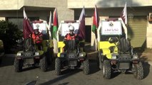 Katar'ın sağladığı yeni sivil savunma araçları Gazze'ye teslim edildi