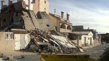 Empieza la demolición controlada de las viviendas de Monóvar, en Alicante