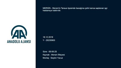 Bacağına çelik kanca saplanan işçi tedavi altına alındı - MERSİN