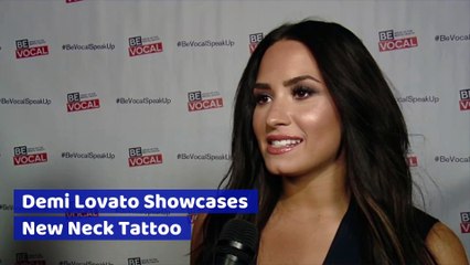 Demi Lovato Showcases New Neck Tattoo