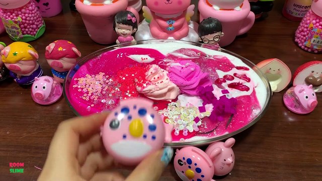 Festival of PINK !! Mixing Random Things Into Glossy Slime !! Satisfying Slime Smoothie #821