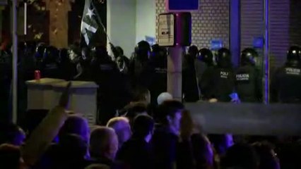 Protestors clash with police after El Clasico in Barcelona